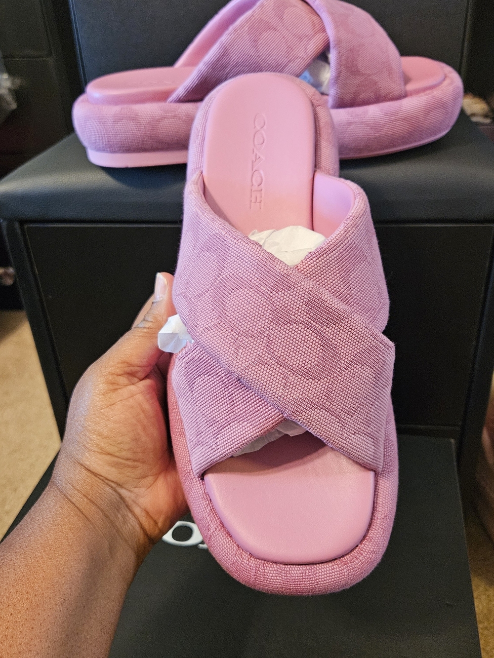 Coach Penelope Signature C Sandal Pink - Picture 5 of 13